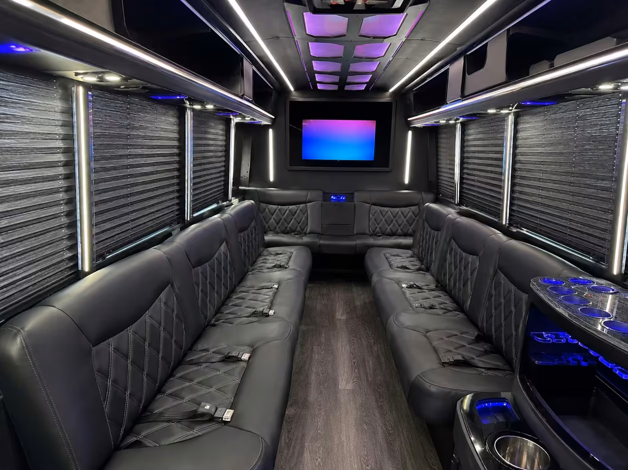 25 passenger party bus inside